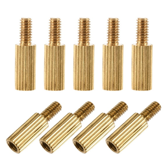M2 x 7 mm + 4 mm Male to Female Cylinder Knurled Brass Spacer Standoff 60pcs