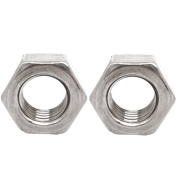 M20-2.5mm Pitch 304 Stainless Steel Left Hand Thread Hex Nuts - 2pcs