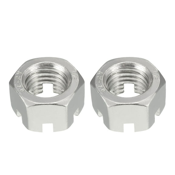 M20 x 2.5mm Pitch 304 Stainless Steel Slotted Hex Nuts  Pack of 2