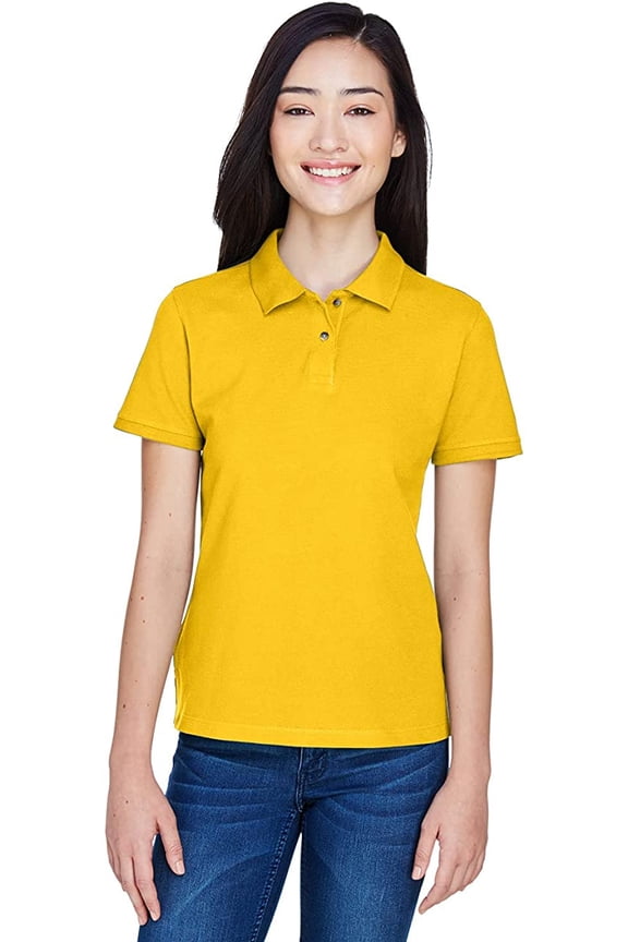 M200W Harriton Ladies Ringspun Cotton Short-Sleeve Polo Sunray Yellow 3XL