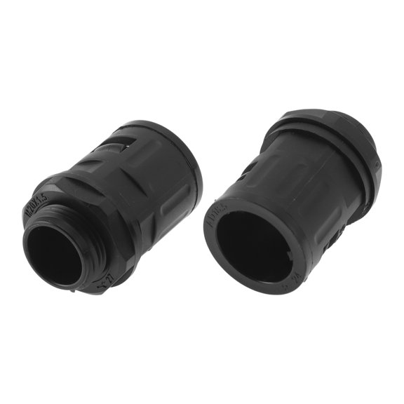 M20x1.5 Cable Glands 18.5mm / 0.73" Bellows Quick Connector Straight PA6 Nylon Black 2 Pcs