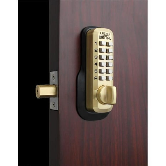 M210-EZ SB Satin Brass Mechanical Keyless Digital Combination Deadbolt Lock