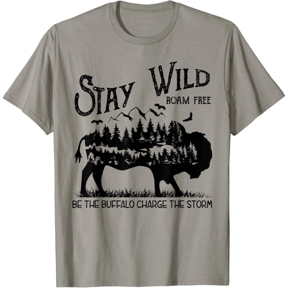 M216 Stay Wild Bison Buffalo Charge The Storm T-Shirt