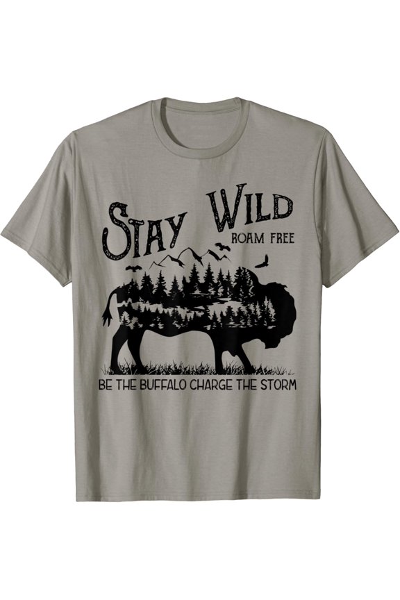 M216 Stay Wild Bison Buffalo Charge The Storm T-Shirt