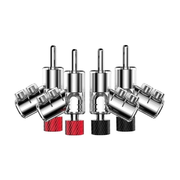 M21R Real Plated 45 Degree Banana Connector Double Screw Speaker Locking Banana Plug Plated