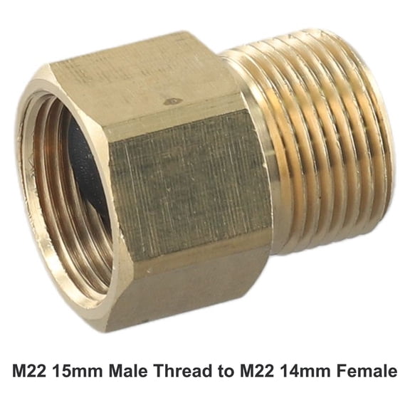M22 15Mm Male Thread To M22 14Mm Female Metric Adapter Pressure Washer Brass