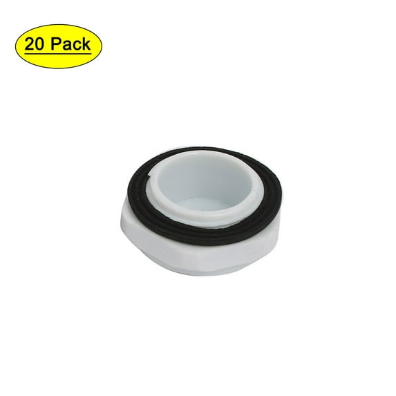 M25 Nylon Male Threaded Cable Gland Screw End Cap Cover Gray 20pcs
