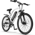 thumbnail image 1 of M2601 26" Electric Bike for Adults, 750W Peak Motor 48V Removable Battery Ebike, 7-Speed, Shock Absorption, 35 Miles Range, 20MPH Max Speed, Dual Disc Brakes, White, 1 of 10