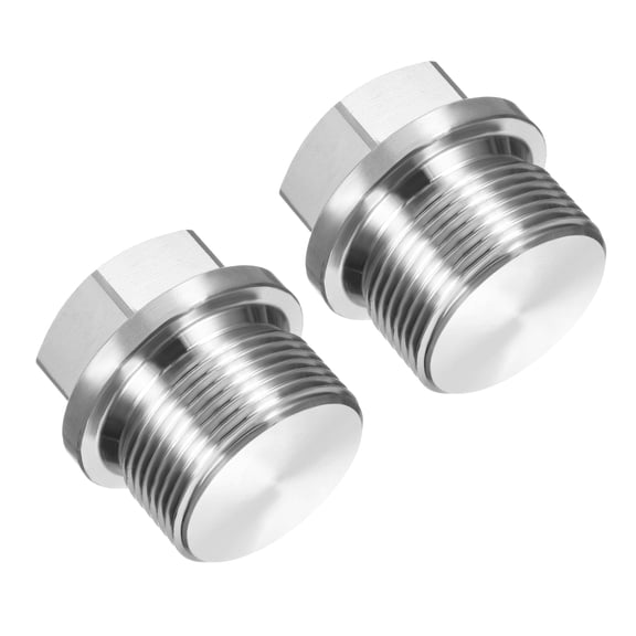 M27 x 1.5 Male Pipe Plug 2Pcs Oil Drain Plug 304 Stainless Steel Hex Flange Socket