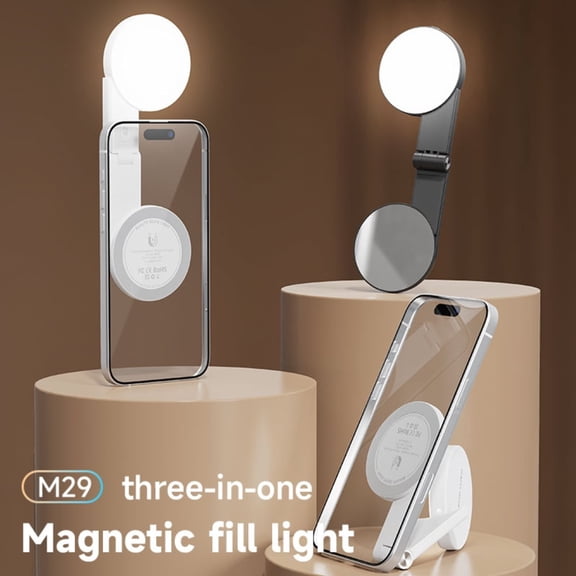 M29 Magnetic Fill Light, 3 Color Temperatures 2500-9000K, 2W Rechargeable LED Selfie Light,Dimmable Pocket Lamp for Makeup, Photography, Live Streaming & Vlogging