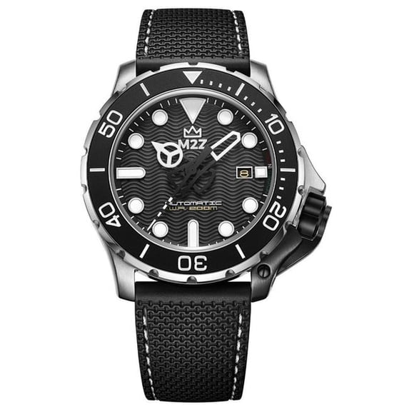 M2Z 200-002.-.MZ Diver 200 Sapphire Glass Black Strap Black Dial Automatic Men Watch