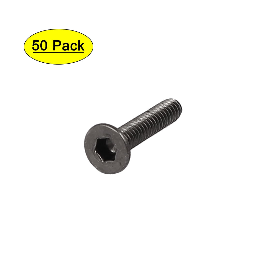 M2x10mm Metal Nickle Plated Grade 10.9 Flat Head Hex Socket Cap Screw Bolt 50pcs