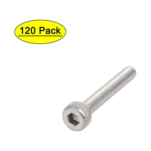 M2x12mm 0.4mm Pitch 304 Stainless Steel Hex Socket Head Cap Screw DIN912 120pcs