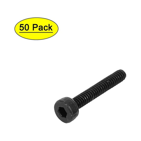 M2x12mm Alloy Steel Hex Socket Head Knurled Cap Screw Bolt Black 50pcs