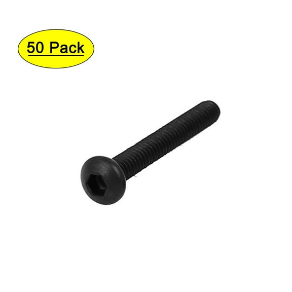 M2x15mm Metal Grade 10.9 Button Head Hex Socket Cap Screw Bolt Fastener 50pcs