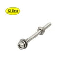 thumbnail image 1 of M2x25mm 304 Stainless Steel  Pan Head Bolt Screw Nut w Washer 12 Sets, 1 of 5