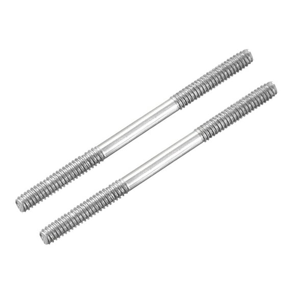 M2x30mm 304 Stainless Steel Push Rod Double End Threaded Rod for DIY, 2Pack