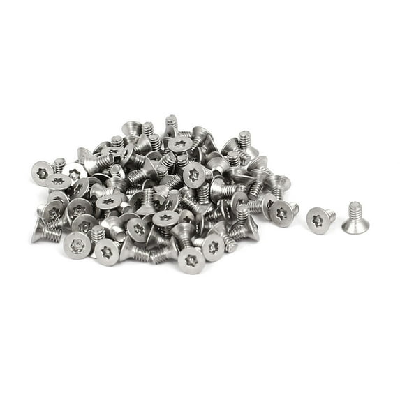 M2x4mm 304 Stainless Steel Flat Head Torx Anti Theft Machine Screws 100pcs