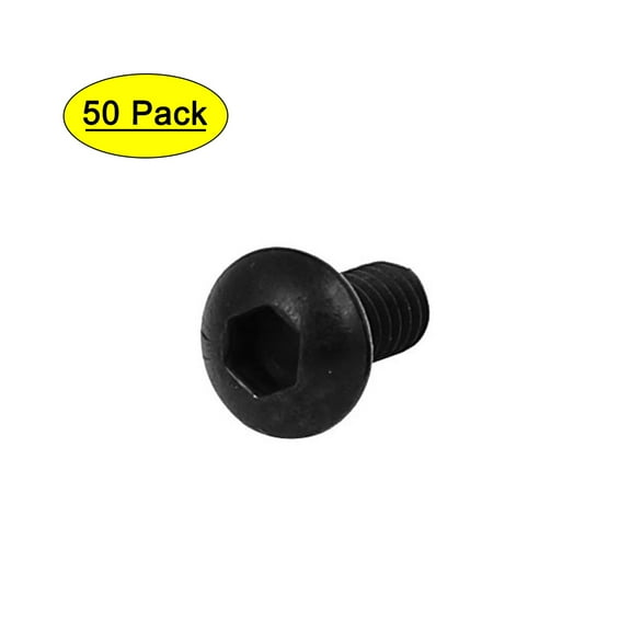 M2x4mm Metal Grade 10.9 Button Head Hex Socket Cap Screw Bolt Fastener 50Pcs