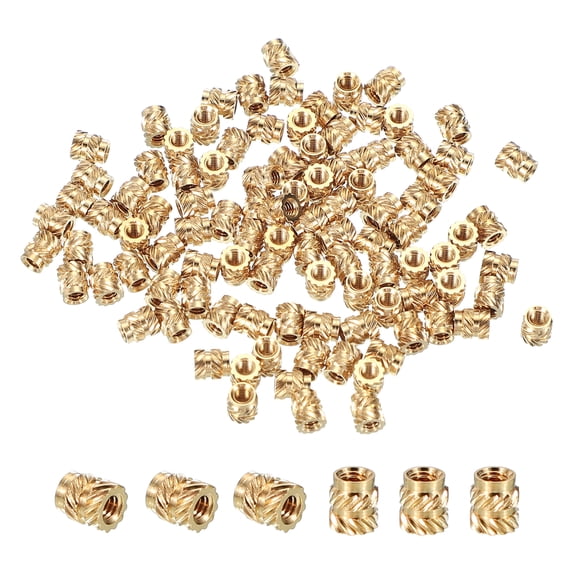 M2x4x3.5 mm Brass Threaded Insert, Metric knurled Nuts Heat Set Insert for Plastic & 3D Printing Components, 40 Pcs