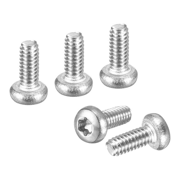 M2x5mm Pan Head Torx Security Screw - 100Pack - Good for Machinery - 304 Stainless Steel Button Head Torx Bolt Star Drive Security Fasteners - Silver Tone