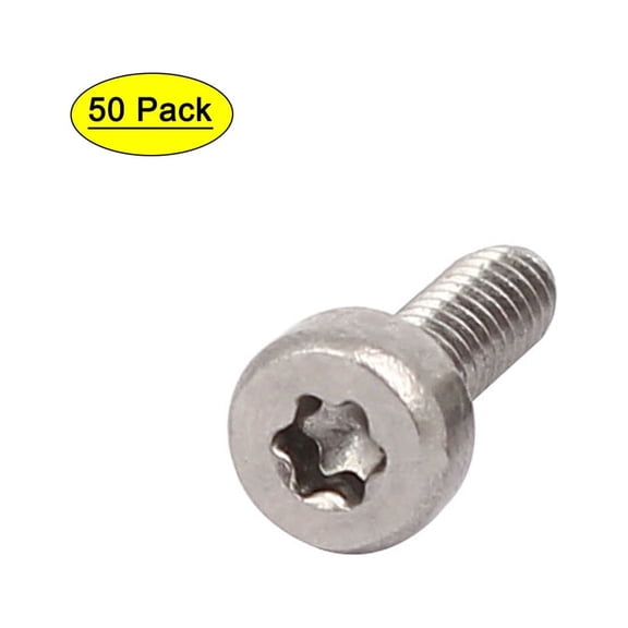 M2x6mm Thread T6 Torx Drive 304 Stainless Steel Torx Socket Head Cap Screw 50pcs