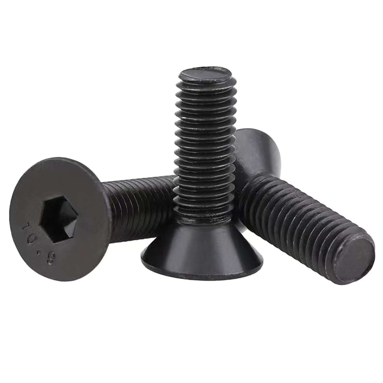 10 Pcs M3-0.5 X 55mm Hex Socket Cap Screws - 12.9 Grade Alloy Steel, Black Oxide, Half Thread