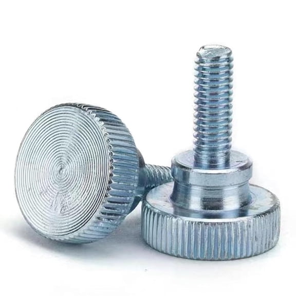 M3-0.5 x 8mm Znic Plated Flat Knurled Head Fully Threaded Thumb Screws Bolts Fastener,Threaded Knurled Grip Knobs Thumb Screw,Vesa Screws, Monitor Mount Screws for TV and Monitor Mount,20 Pcs