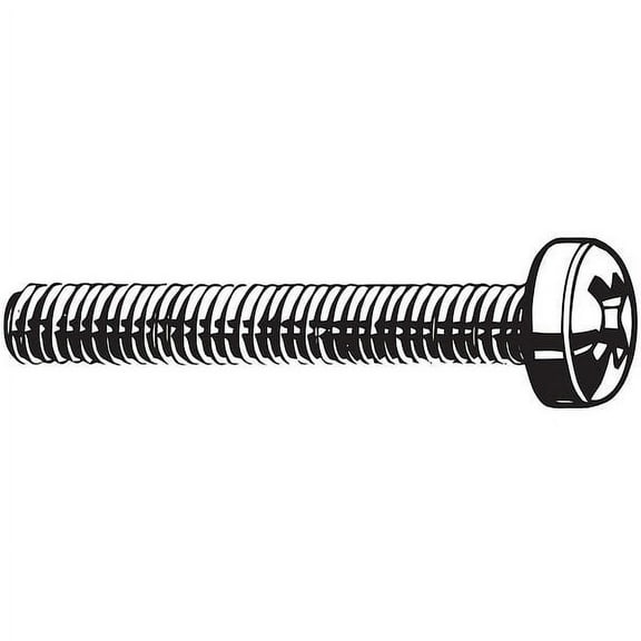 M3-0.50 x 8 mm Phillips Fillister Machine Screw, Zinc Plated Steel, 100 PK
