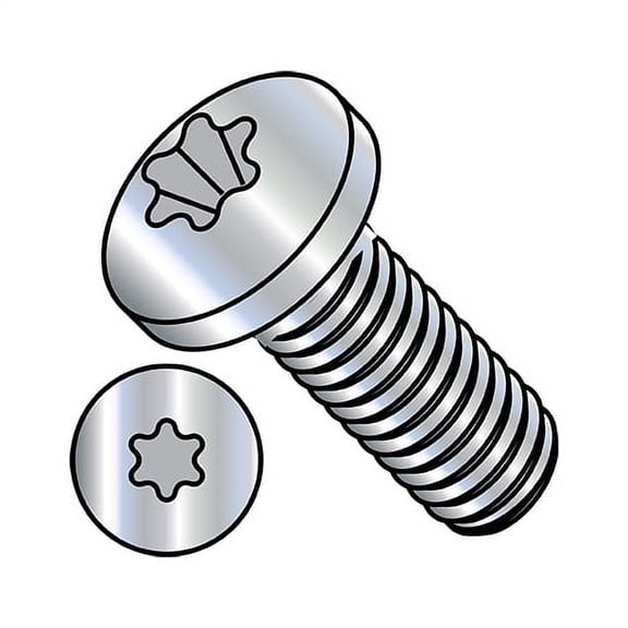 M3-0.5X6 Din 7985 Metric 6 Lobe Pan Head Machine Screw Full Thread Zinc Rohs (Pack Qty 10,000) BC-M36MTP