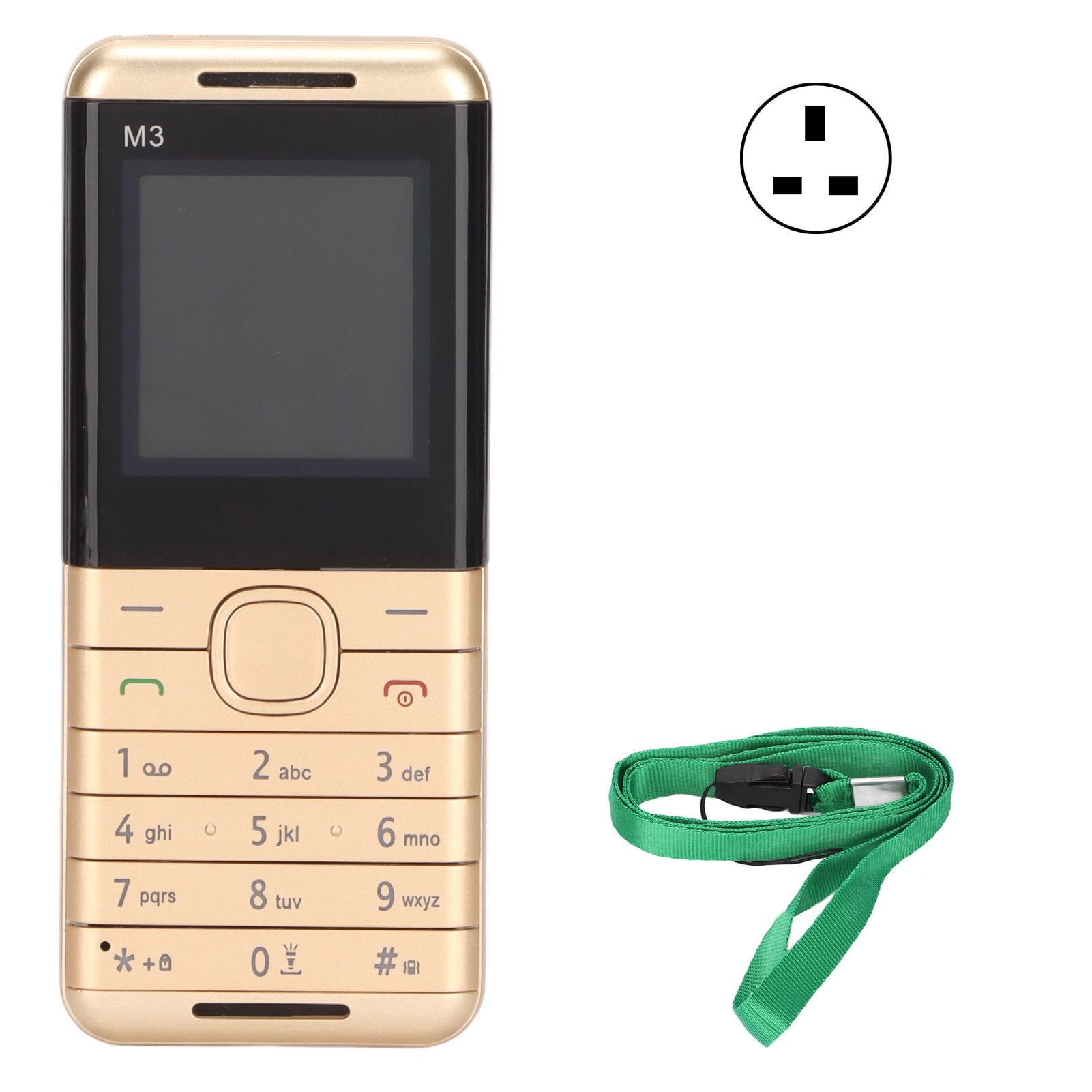 M3 1.44in 2G Large Button Cell Phone with Lanyard Dual SIM Card for