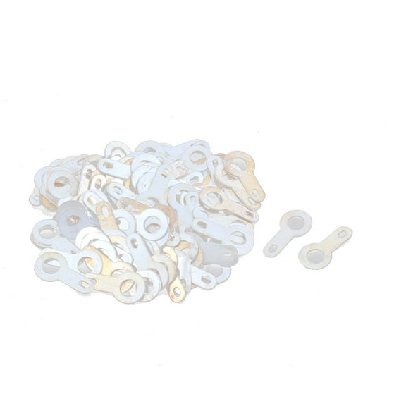 M3.2 Lug Plate Solder Ring Terminal Connector Crimp Silver Tone 100Pcs