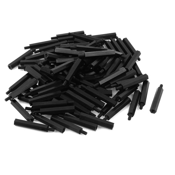 M3 30+6mm Male Female Thread Nylon Hex Standoff Spacer Screws PCB Pillar 100Pcs