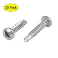 thumbnail image 1 of M3.5x19mm #6-20 Thread 410 Stainless Steel Pan Head Self Drilling Screws 30Pcs, 1 of 5