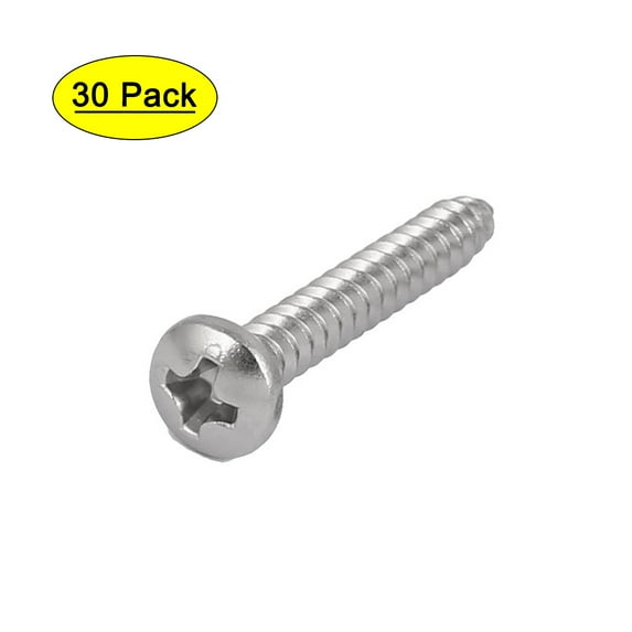 M3.5x25mm 316 Stainless Steel Metric Pan Head Self Tapping Screws 30pcs