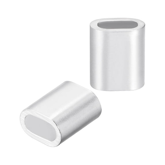 M3 Aluminum Oval Sleeve 3.3mm(1/8") Steel Wire Rope Ferrule 100 Pcs