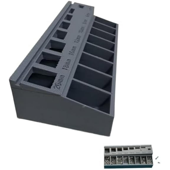 M3 Bolt Sorter, Bolt/Screw Length Sorter Tray with 7 Measuring Slots, M3 Screw Sort Tray for Precision Organization, Tackle Box Small Parts Screws Hardware Organizer