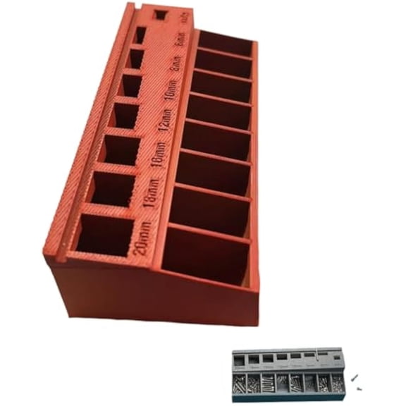 M3 Bolt Sorter, Bolt/Screw Length Sorter Tray with 7 Measuring Slots, M3 Screw Sort Tray for Precision Organization, Tackle Box Small Parts Screws Hardware Organizer