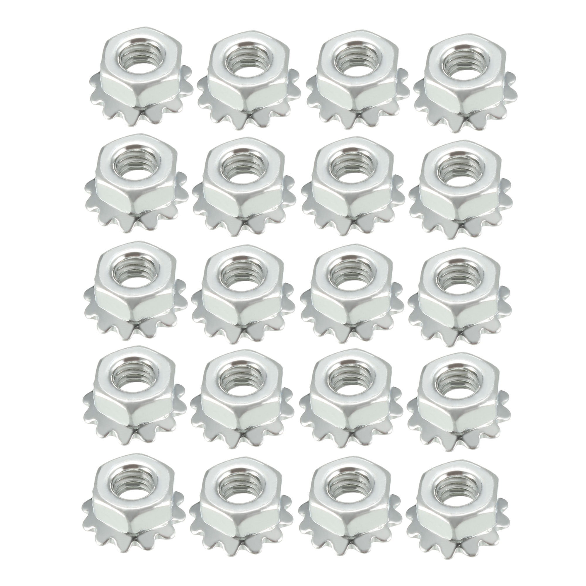 M3 Carbon Steel Female Thread Kep Hex Head Lock Nut 20pcs