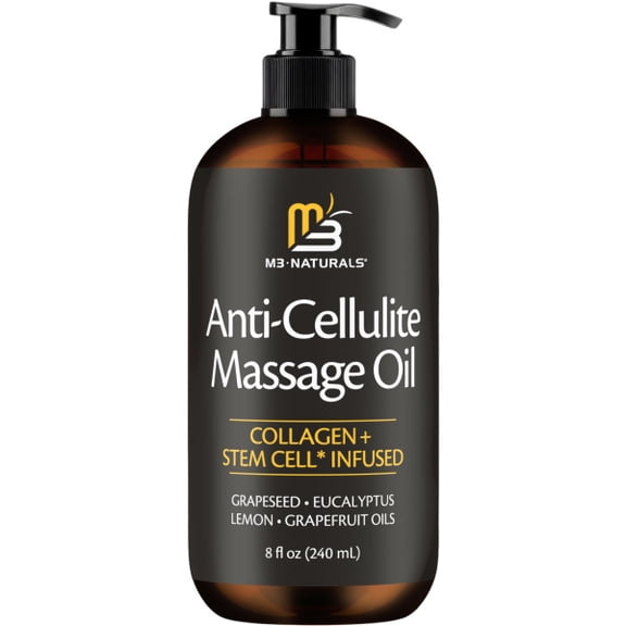 M3 Cellulite Body Massage Oil with Collagen and Stem Cell, Unscented, 8 fl oz