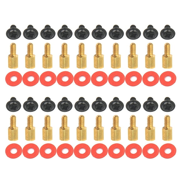 M3 Computer Golden Motherboard Riser Washers Set Security Screws 6.5mm 6-32-M3