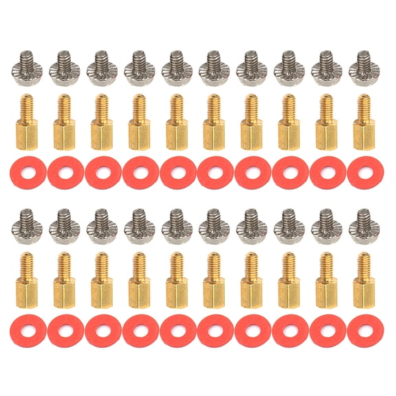 M3 Computer Golden Motherboard Riser Washers Set Security Screws 6.5mm 6-32-M3