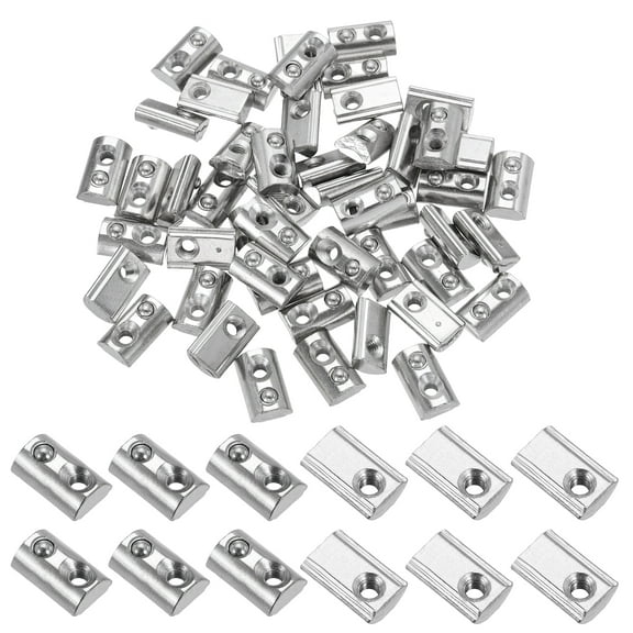 M3 Half Round Roll in Spring T Nuts 2020 Series Carbon Steel T Slot Spring Nuts Silver, 100 Pcs