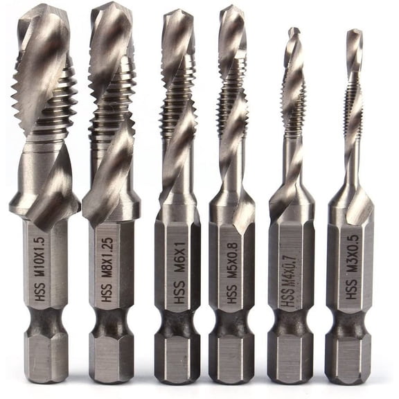 M3-M10 Metric Tap Drill Bits for 1/4" Shank, Ideal for Metalworking High-Speed Steel Hex Shank Drill Bit Set