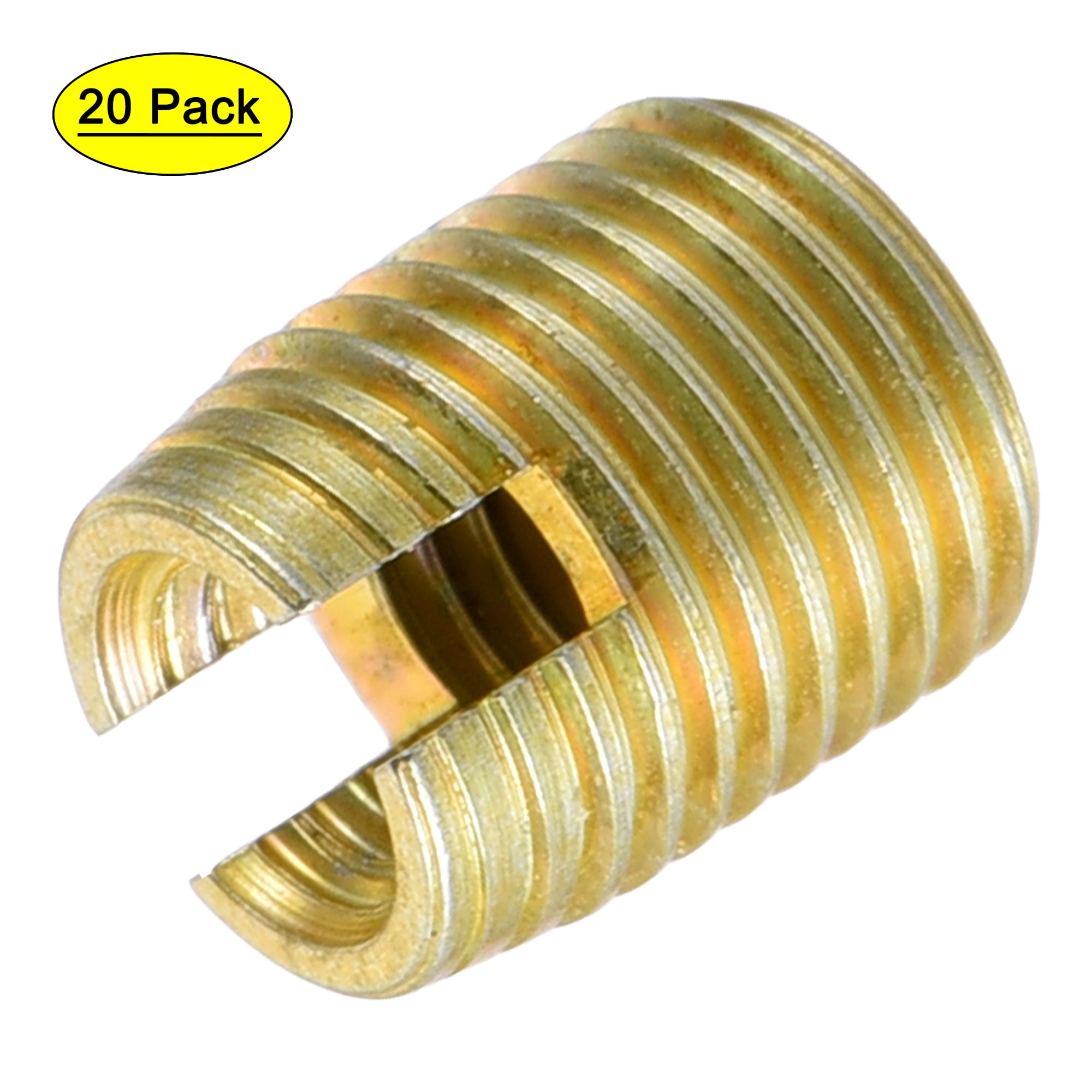 M3 M5x6mm Threaded Inserts 45# Carbon Steel Zinc Plating Gold 20 Pack