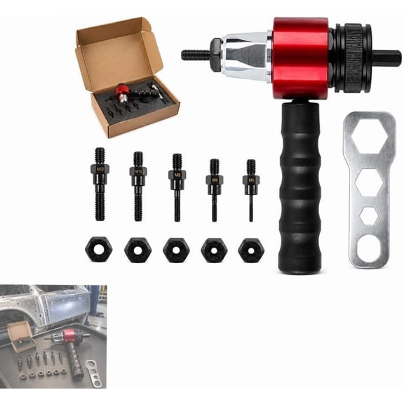 M3-M8 Electric Rivet Gun Adapter Kit, Nut Tool for Cordless Drill, Quick Change Blind Riveter Insert Nut Tool for Automotive, DIY & Metalworking Furniture Instrument Elevator(1pc)