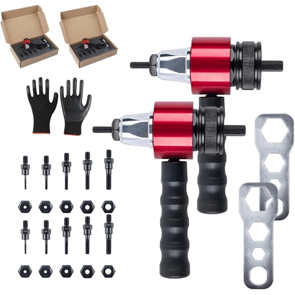 M3-M8 Electric Rivet Gun Adapter Kit, Nut Tool for Cordless Drill, Quick Change Blind Riveter Insert, Riveting Gun for Automotive, DIY, Metalworking, Furniture, Instrument Elevator (2 Set)