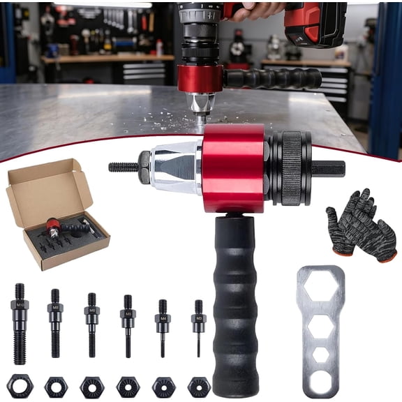 M3-M8 Electric Rivet Gun Adapter Kit,Rivet Gun Adapters for Automotive,M3-M8 Electric Riveting Gun,Rivnut Tool Attachment with M3 M4 M5 M6 M8 Mandrels for Metal, Automotive, Furniture and DIY (M3-M10