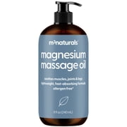 M3 Magnesium Massage Oil for Sore Muscles, Feet, Joints and Leg Cramps, Helps with Sleeping and Post-Workout Recovery, for Sensitive Skin, 8 fl oz