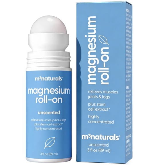 M3 Magnesium Roll-On – Fast-Acting Relief for Muscle Cramps, Joint Discomfort & Soreness – Infused with Arnica & Essential Oils – Easy Application for Neck, Back, Feet & Hands – 3 fl. oz.